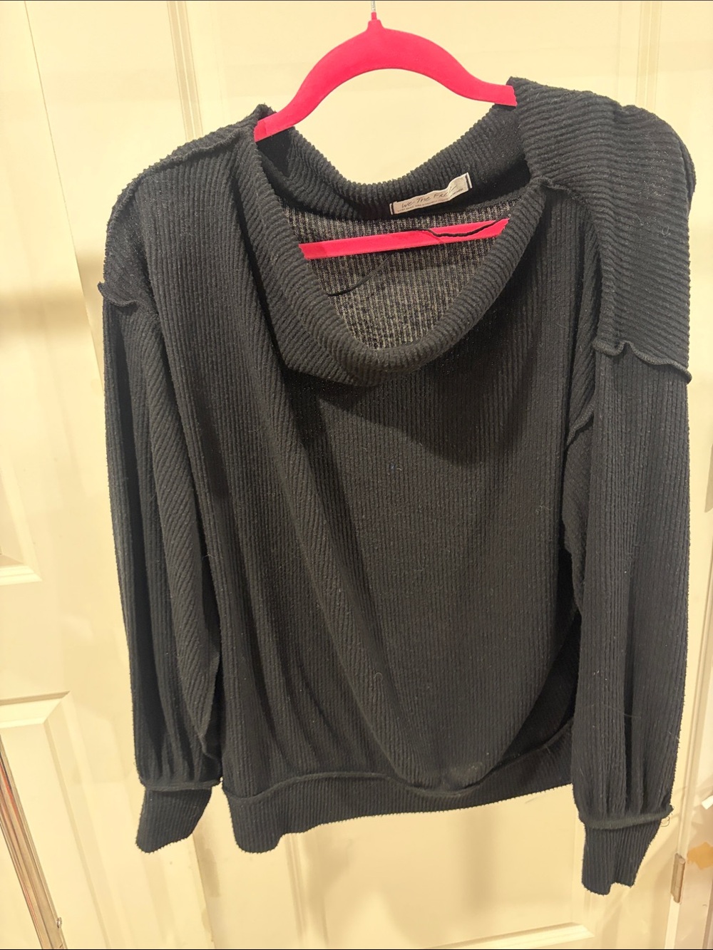 We The Free Black Ribbed Cowl Turtleneck Sweater